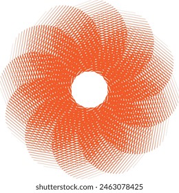 lines, flower, orange, nature, logo, logotype, line art, circle, spiral, geometric, abstract, shape