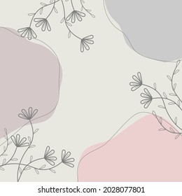 Lines of flowers, leaves and branches in patterns and backgrounds, vector.