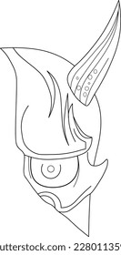 Linien in Form einer halben Samurai-Maske