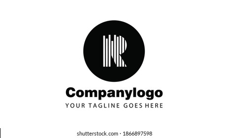  The lines form Letter R in Circle. Letter R Vintage Logo Design
