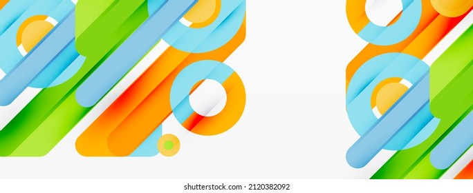 Lines geometric background. Stripes and rings composition business template for wallpaper, banner, background or landing