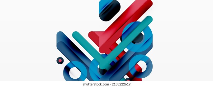 Lines geometric background. Stripes and rings composition business template for wallpaper, banner, background or landing