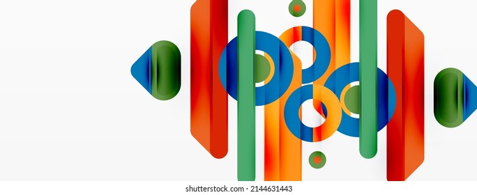 Lines geometric background. Stripes and rings composition business template for wallpaper, banner, background or landing