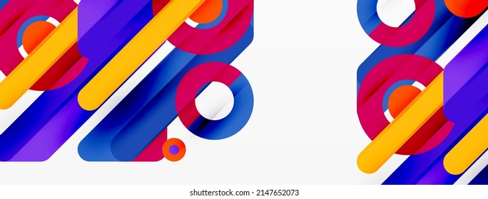 Fondo geométrico de las líneas. Plantilla de negocio de composición de bandas y anillos para papel de pared, pancarta, fondo o aterrizaje