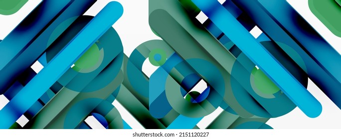 Lines geometric background. Stripes and rings composition business template for wallpaper, banner, background or landing