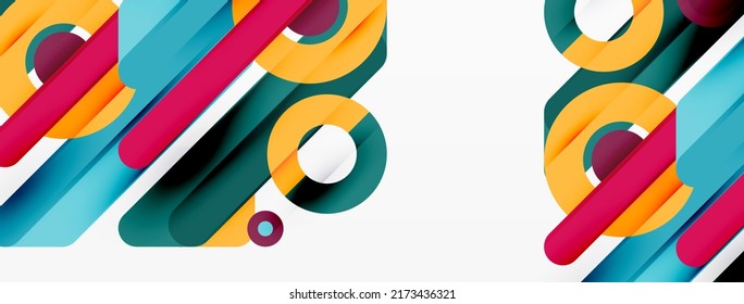 Fondo geométrico de las líneas. Plantilla de negocio de composición de bandas y anillos para papel de pared, pancarta, fondo o aterrizaje