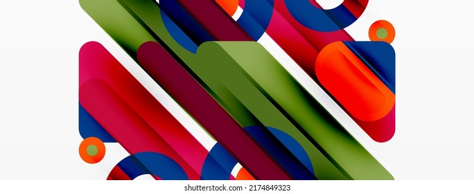Lines geometric background. Stripes and rings composition business template for wallpaper, banner, background or landing