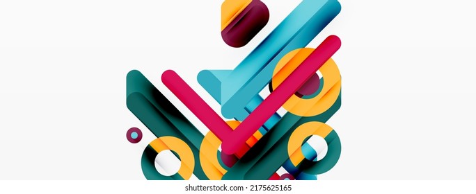 Fondo geométrico de las líneas. Plantilla de negocio de composición de bandas y anillos para papel de pared, pancarta, fondo o aterrizaje