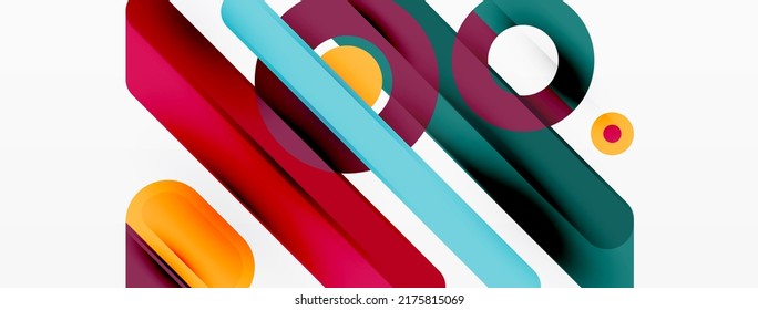 Lines geometric background. Stripes and rings composition business template for wallpaper, banner, background or landing