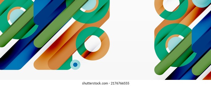 Fondo geométrico de las líneas. Plantilla de negocio de composición de bandas y anillos para papel de pared, pancarta, fondo o aterrizaje