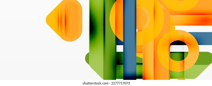 Lines geometric background. Stripes and rings composition business template for wallpaper, banner, background or landing