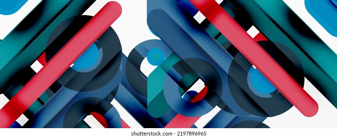 Lines geometric background. Stripes and rings composition business template for wallpaper, banner, background or landing