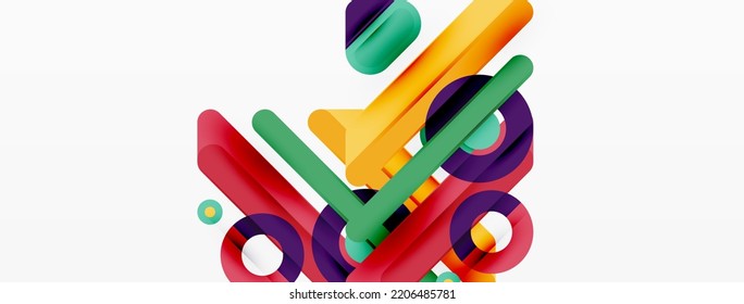 Lines geometric background. Stripes and rings composition business template for wallpaper, banner, background or landing