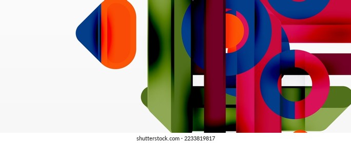 Lines geometric background. Stripes and rings composition business template for wallpaper, banner, background or landing