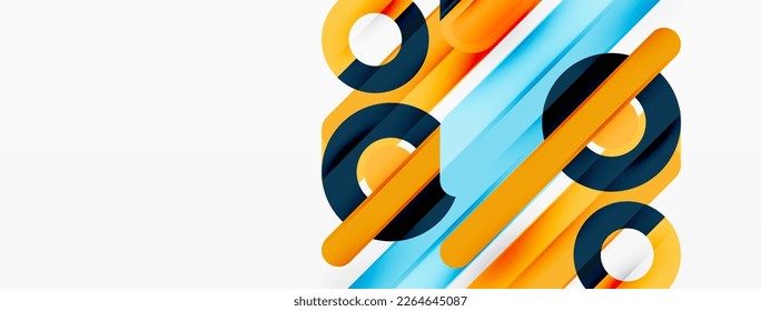 Fondo geométrico de las líneas. Plantilla de negocio de composición de bandas y anillos para papel de pared, pancarta, fondo o aterrizaje