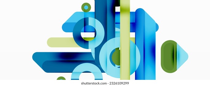 Lines geometric background. Stripes and rings composition business template for wallpaper, banner, background or landing