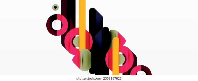Lines geometric background. Stripes and rings composition business template for wallpaper, banner, background or landing