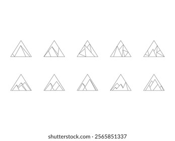 Lines Geometric Mountain Element Set