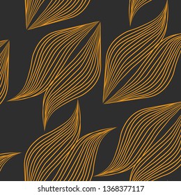 lines golden abstract seamless vector pattern. Concept for textile, web design, print, wallpaper