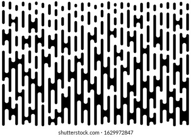 Lines Gradient Pattern. Vertical Halftone Line Texture. Abstract Template Using Half Tone Background. Vector Bw Illustration.