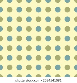 lines of green and blue circles. beige repetitive background. vector seamless pattern. geometric fabric swatch. striped wrapping paper. design template for textile, linen, home decor