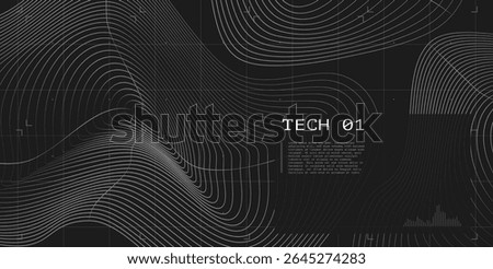 Lines and grids. Radio waves. Abstract grid structure. Futuristic mesh wireframe background. Digital topography. Tech style. UI, HUD, and data design.