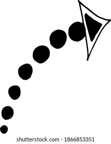 Аrrows, lines, guides, doodle, sketch, graphic vector illustration hand drawn. Elements on white background separately