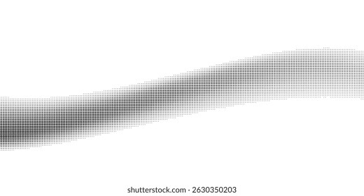 Líneas de textura de degradado de semitono. Fondo de lunares desapareciendo. Patrón de gradación de puntos repetitivos moderno