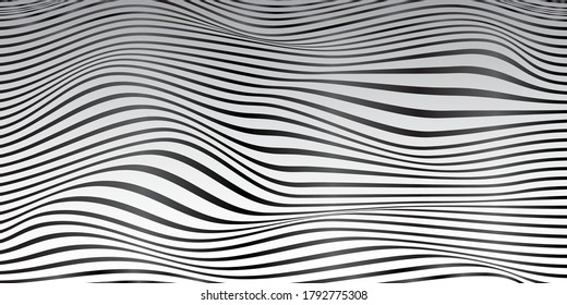 Lines Halftone waves Vector Pattern or Texture. Stipple Dot Backgrounds 