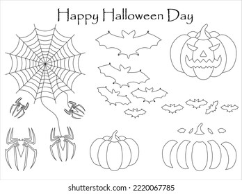 Lines for Halloween decorations and to decorate postcards.