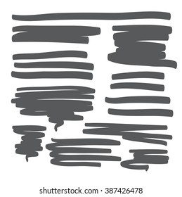 Lines hand drawn design element vector set illustration
