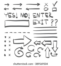 Lines hand drawn design element ornament frame vector set illustration

