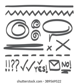 Lines hand drawn design element ornament frame vector set illustration
