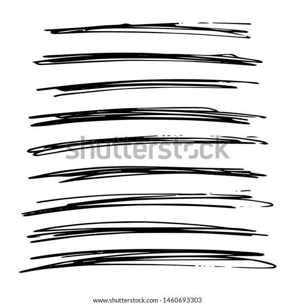 Lines hand drawn
grunge set. Abstract black doodle lines isolated on white
background. Vector
illustration