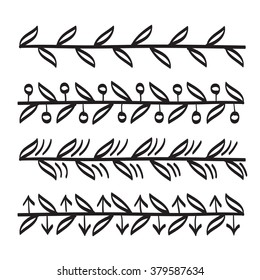 Lines hand drawn ornament frame vector set illustration
