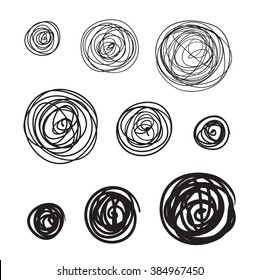 Lines hand drawn ornament frame vector set illustration 