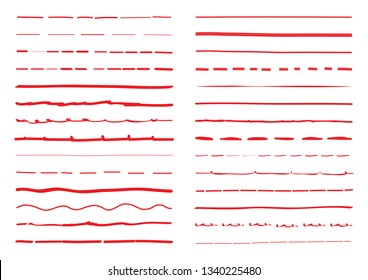 Lines hand drawn vector set isolated on white background. Collection of doodle lines, hand drawn template. Creative art concept, vector illustration 