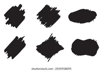 Traçado de pincel de pintura desenhado à mão de linhas. Banner grunge de traçado de pincel preto. Ilustração vetorial EPS 10