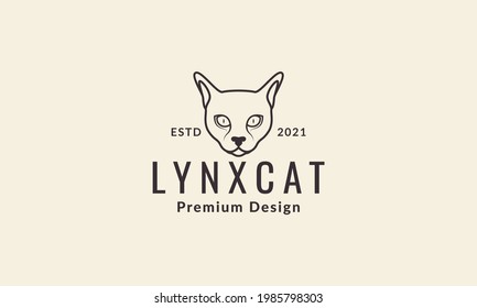 símbolo vectorial de cabeza animal sphynx gato símbolo vector diseño gráfico