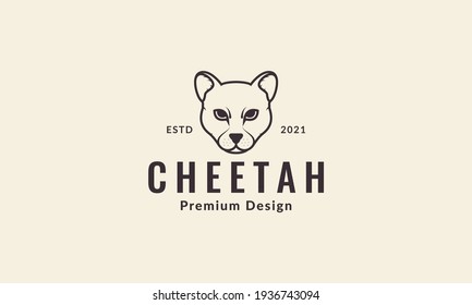 lines head cheetah logo symbol vector icon illustration design
