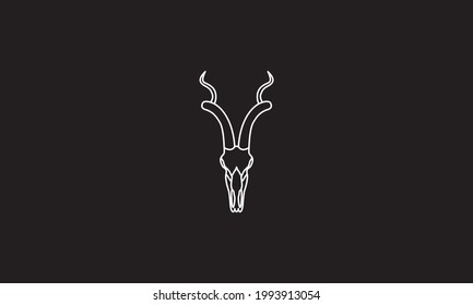 lines head skull deer logo vector icon illustration design