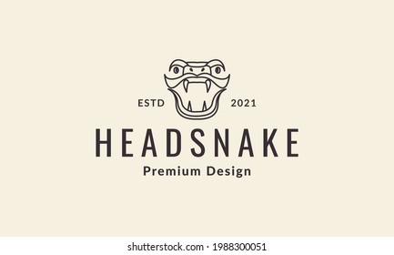 lines head snake cobra vintage logo symbol vector icon illustration graphic design