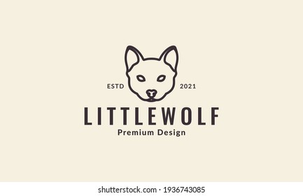 lines head wolf little logo symbol vector icon illustration design