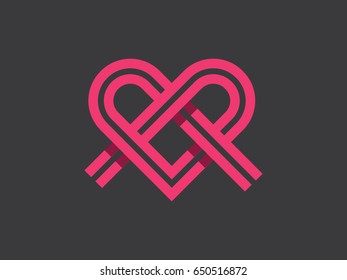 lines and a heart. vector