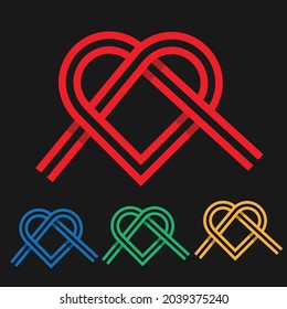 lines and a heart. vector illustration design.unique love symbol