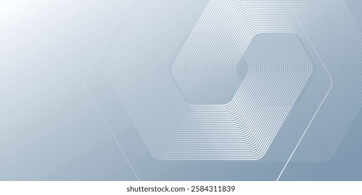 lines hexagon on gray background. Geometric stripe line abstract modern