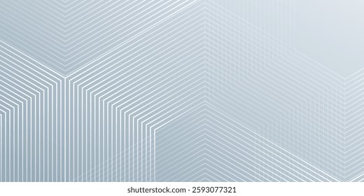 Lines hexagon on gray background. Geometric lines abstract modern design background