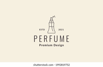 lines hipster bottle perfume logo vector icon illustration design