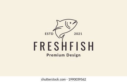 Linien Hister Fisch einfaches Logo Symbol Vektorsymbol Grafik