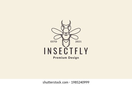 lines hipster fly insect logo symbol vector icon illustration graphic design
